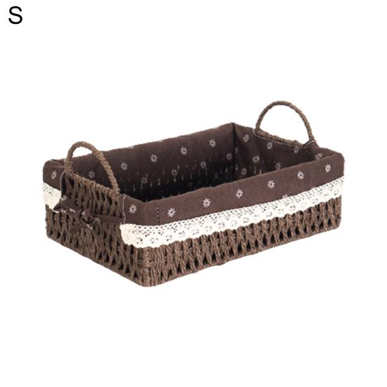 Leicht zu tragender, handgefertigter, umweltfreundlicher, rechteckiger, gewebter Obstkorb aus Stoff