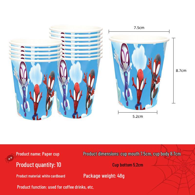 Hot-Selling Spider-Man & Friends Disposable Plate Set with Balloon Decorations for Parties