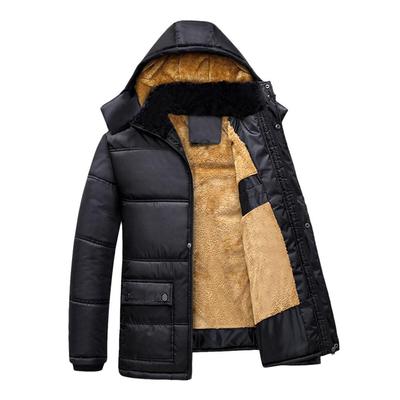 Men's Winter Thickening Cotton Coat Cold Proof Thermal Hooded Long Sleeve Jacket
