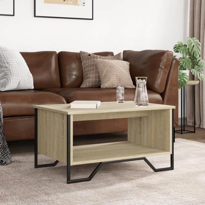 VidaXL Coffee Table Sonoma Oak 75x51x40 Cm Engineered Wood, Side Table, Living Room Table, End Table, 848485