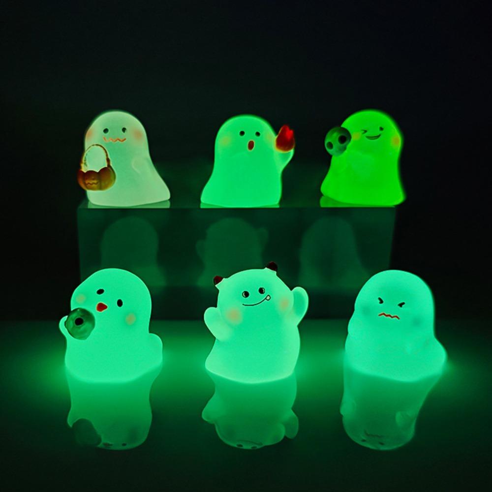 10Pcs Light In The Dark Ghost Figurines Miniatures Ghost Statue  Home Office Desktop Decor