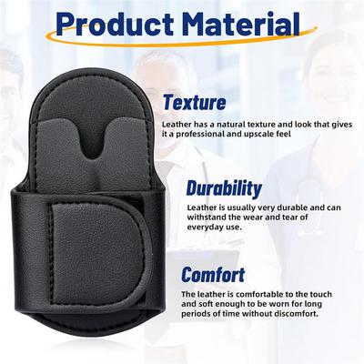 SHGO-PU Leather Stethoscope Holder Hip Clip For Littmann And Most Stethoscopes,Stethoscope Holster Clips Holder Fit For Nurse