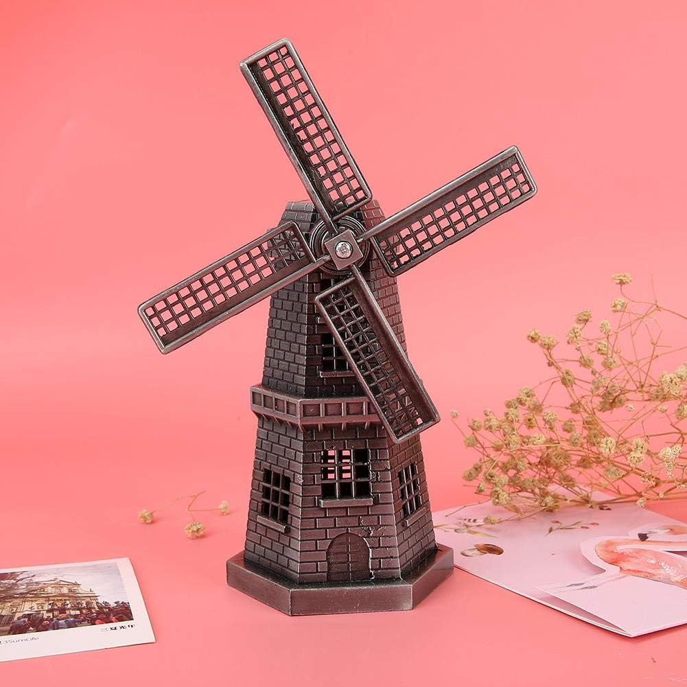 Windmill Ornaments, Mini Vintage European Holland Windmill Statue for Home Office Desktop Bookshelf Decor