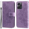For Honor X7a 5G Anti-Fading Case Floral Pattern PU Leather Wallet Stand Phone Cover