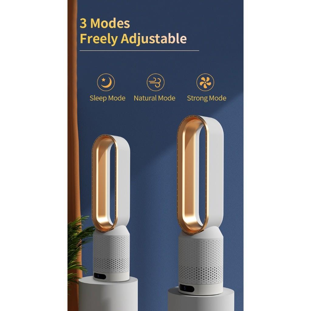 20 Inches Bladeless Air Circulation Fan 3 Modes Freely Adjustable Desktop Fan Household Negative Lons Purification Fan