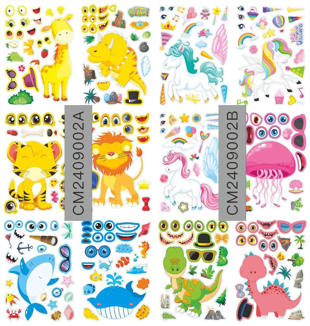 

Cm2409002 Восхитительный интерактивный пазл с мультяшными животными и наклейками для самостоятельного оформления для детей