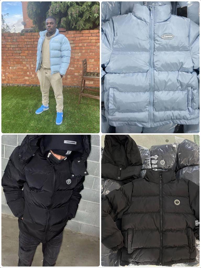 Trapstar Vyšívaná Americká Bavlněná Bunda s Kapucí a Stojáčkem - Nový Trendy Zimní Styl