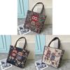 Canvas Embroidered Owl Tote Bag With Zipper Closure For Daily Use