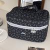Floral Cotton Makeup Bag With Breathable Design For Daily Use