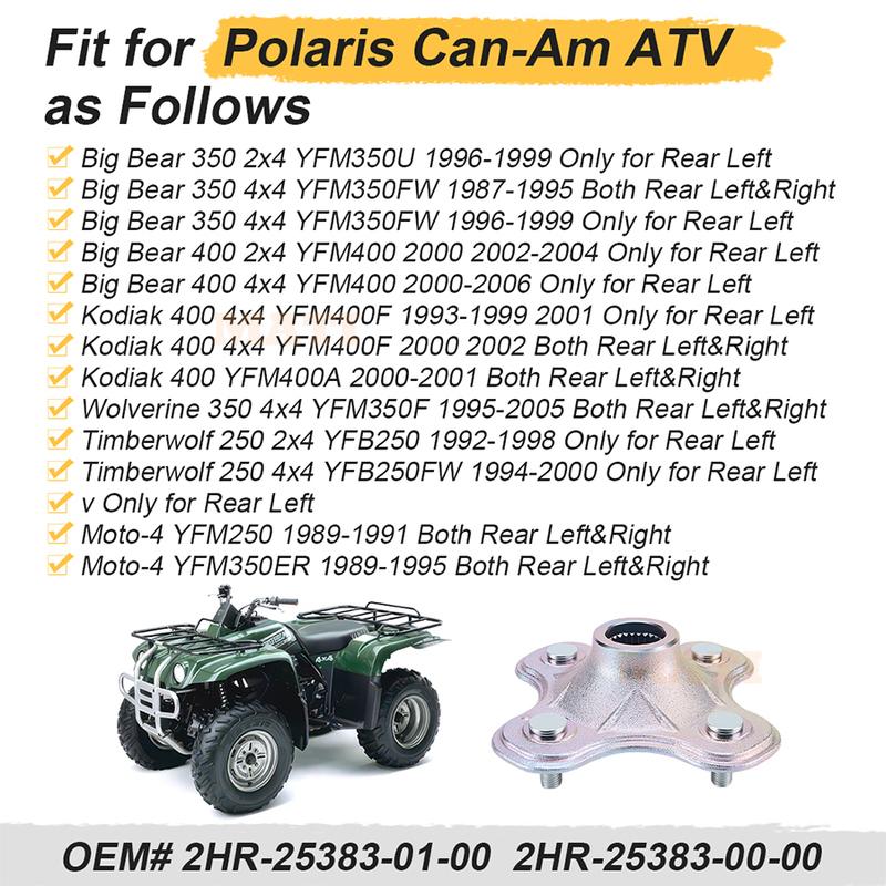 Bakhjulsnav för Yamaha Moto-4 YFM250 YFM350ER Timberwolf 250 2x4 4x4 YFB250/FW Kodiak 400 YFM400F/A Big Bear 350 2x4 4x4