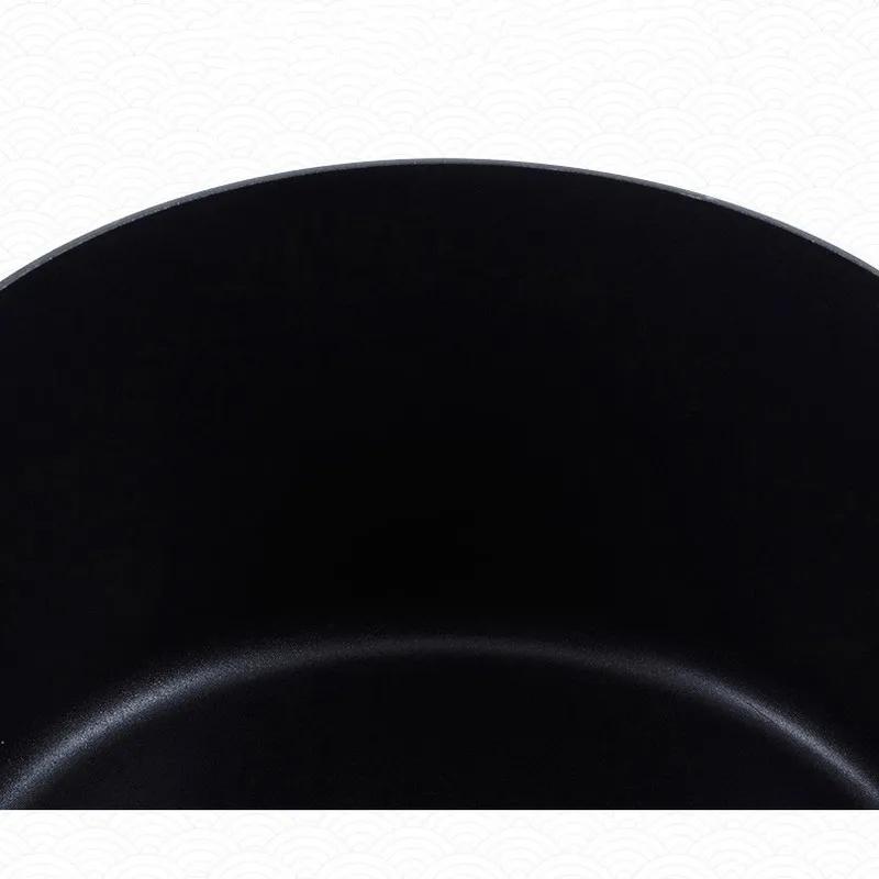 2L Milk Pot Wooden Handle Gas Stove Induction Cooke Baby Breakfast Milk Coffee Saucepan Cookware Cast Iron Non-stick Soup Pot