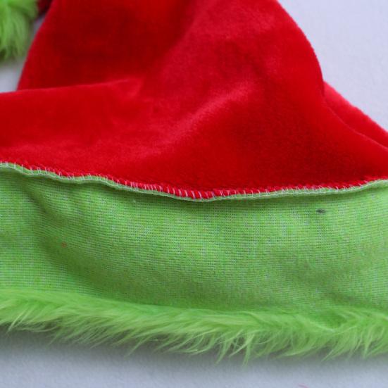 Fluorescent Green Santa Hat Glow-in-The-Dark Christmas Party Hat for Adults Kids Festive Holiday Photo Prop