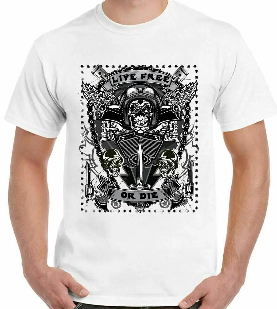 Live Free or Die Bike Motorcycle Fashion Biker Rider Gift TShirt Summer Cotton Short Sleeve ONeck Mens T Shirt New S3XL