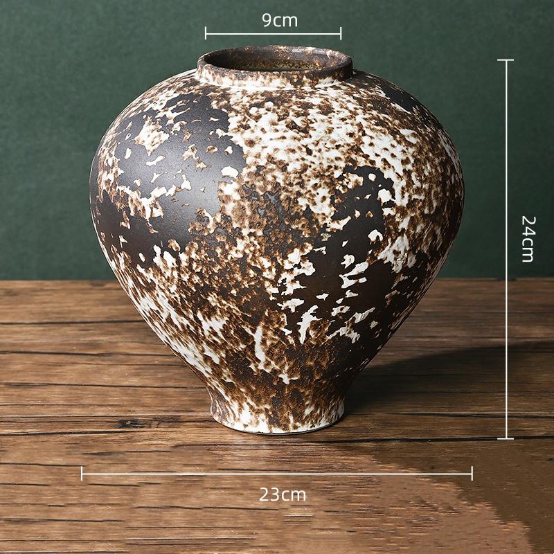 Kaba Seramik Vazo Fırında Dönüşmüş Porselen Vazolar Vazo Çiçek Düzenleme Aksesuarları Çin Tarzı Retro Kavanozlar