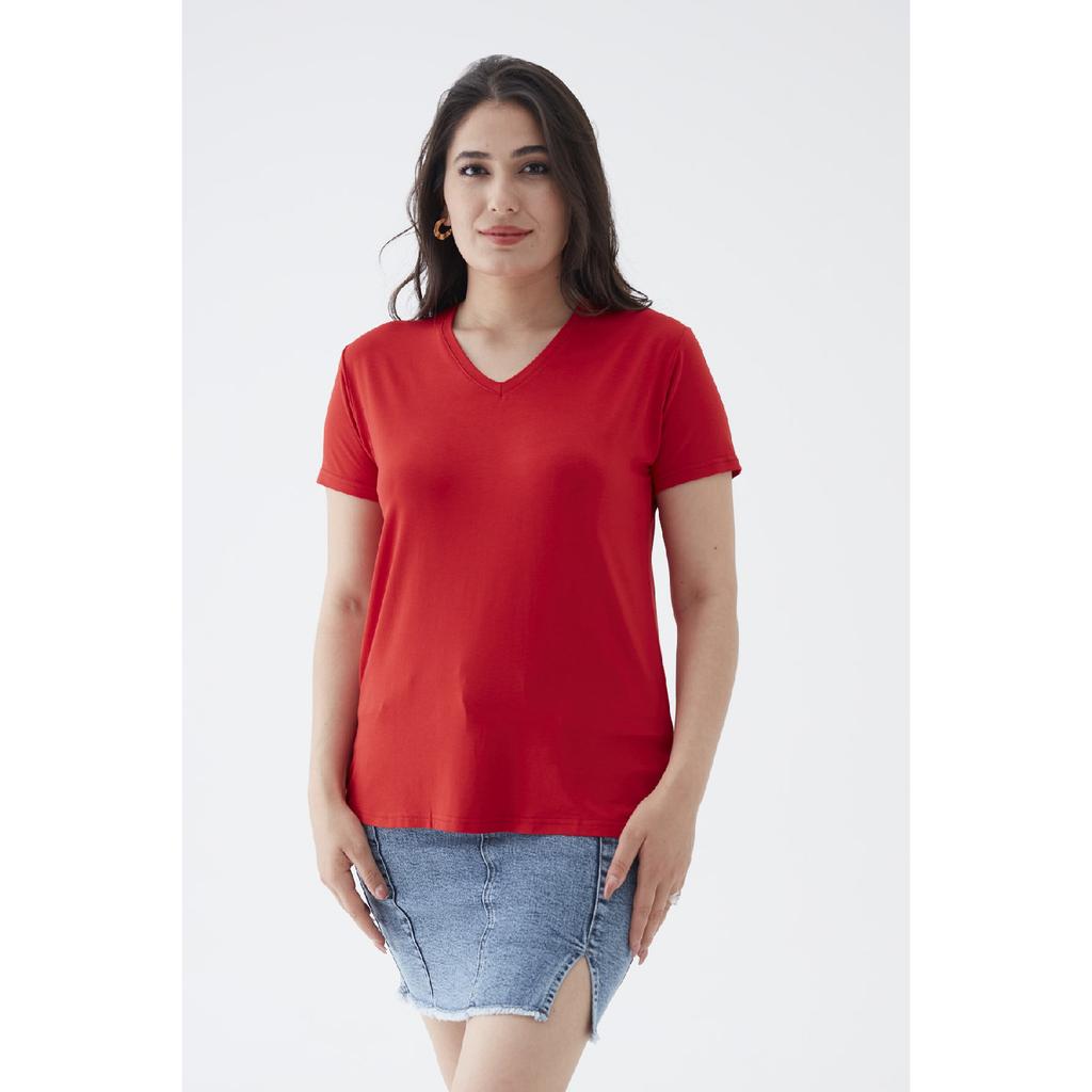 Women's V-neck Large Size T-shirt Cty-cnd-01