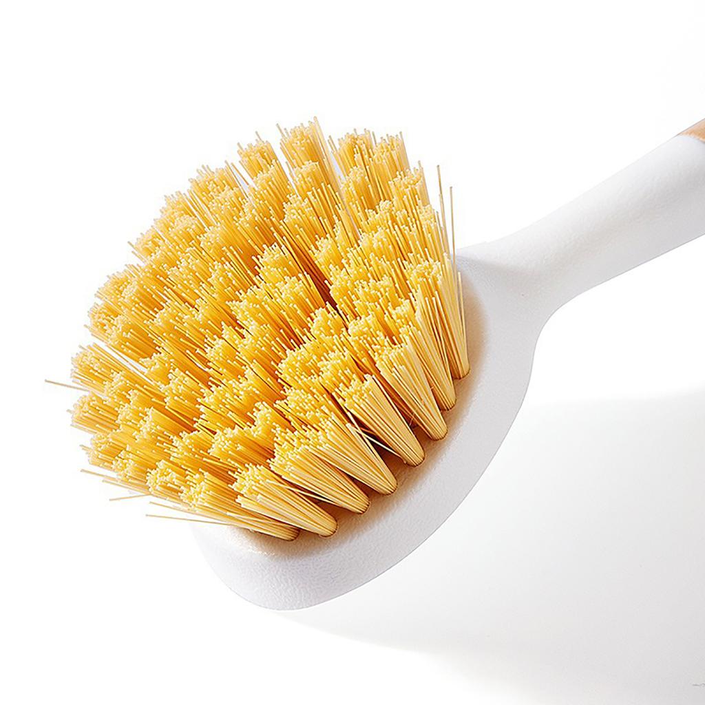 Kitchen Dish Brush with Wood Long Handle Scrub Brushes for Cleaning Dish Scrubber for Sink Pots