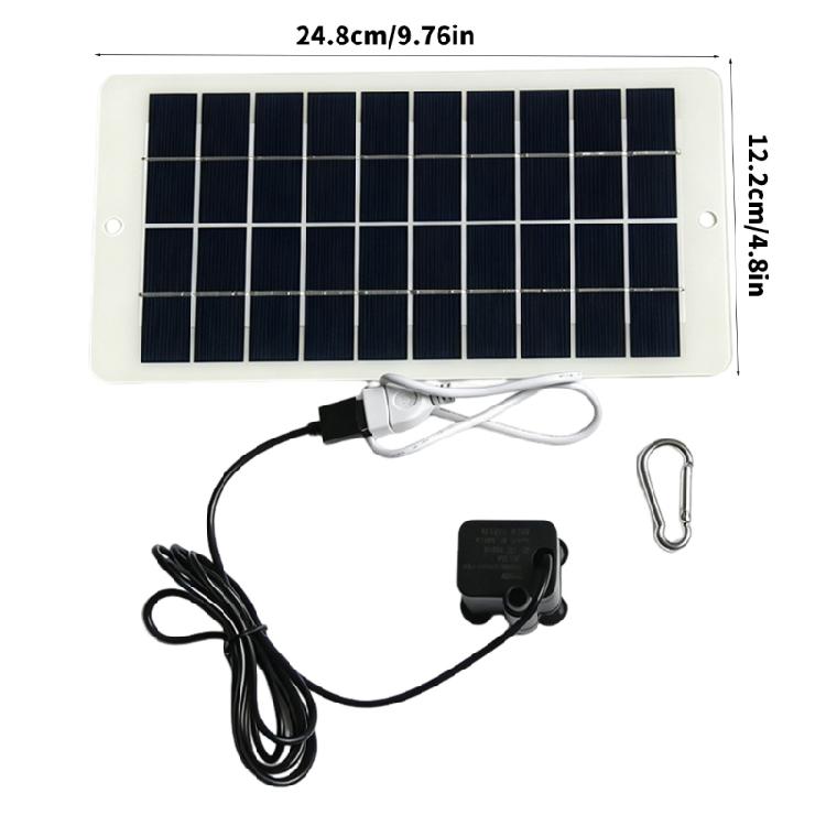 Garden Pond Solar Water Pump Kit, 4.5W Monocrystalline Module, 5V Water Pump, 170L/H Flow, 1M Head for Outdoor Water Areas and Display Planning