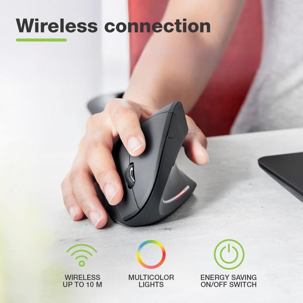 Techly 2.4GHz RF USB Vertical 1600dpi Optical Wireless Mouse