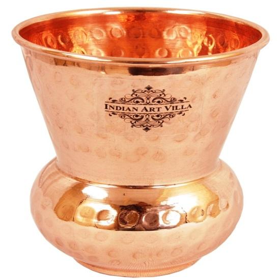 Sett med 6 Kobber Mattha Glass Tumbler, Hammerdesign, Drikkeglass, 300 ML Hver