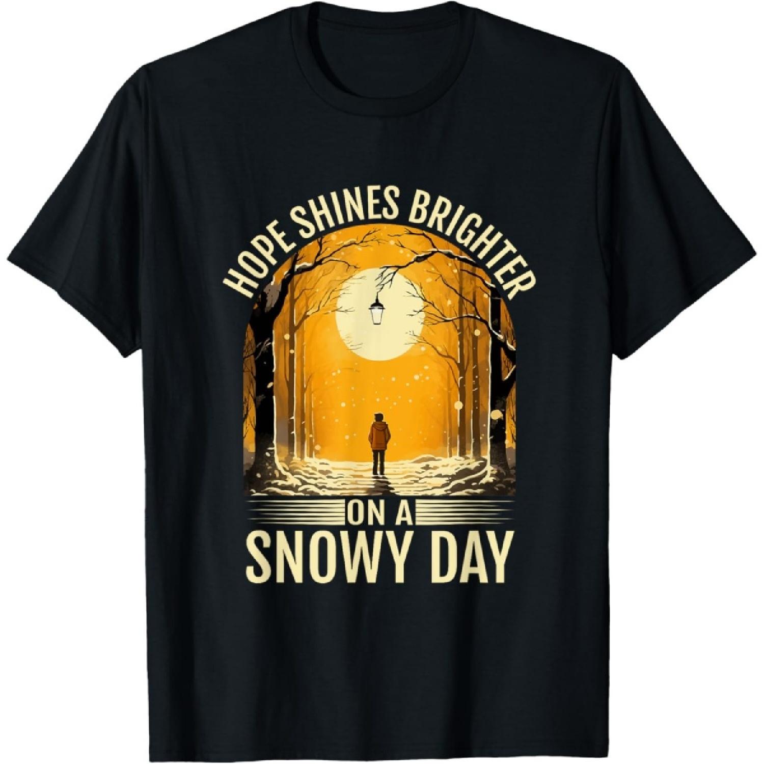 I Hope Shines Brighter On A Snowy Day Winter Snowing Night T-Shirt S