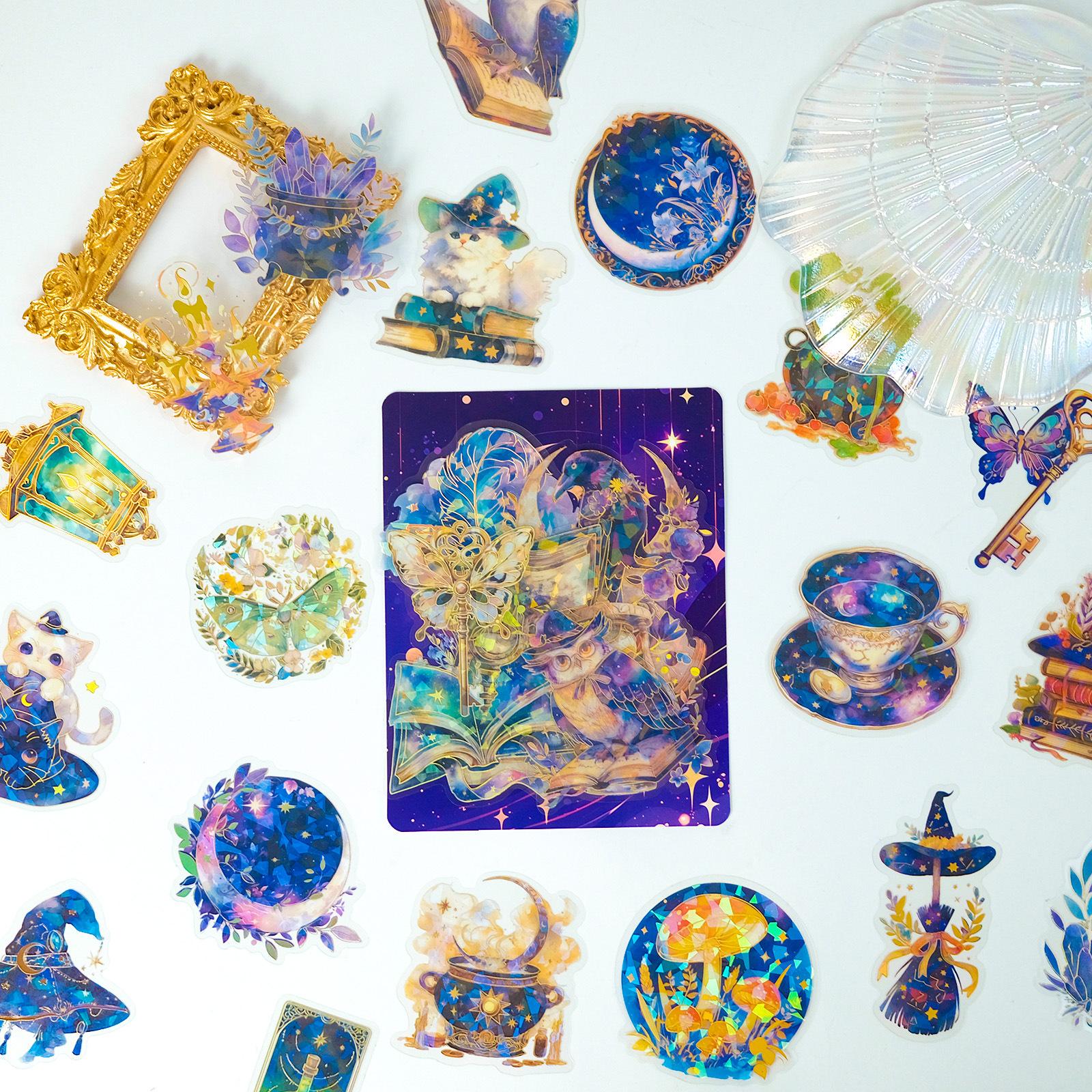 

30 водонепроницаемых наклеек Magic Potion Series для домашних животных Magic Cat Laser Bronzing Diy Decorative Handbook Material Stickers