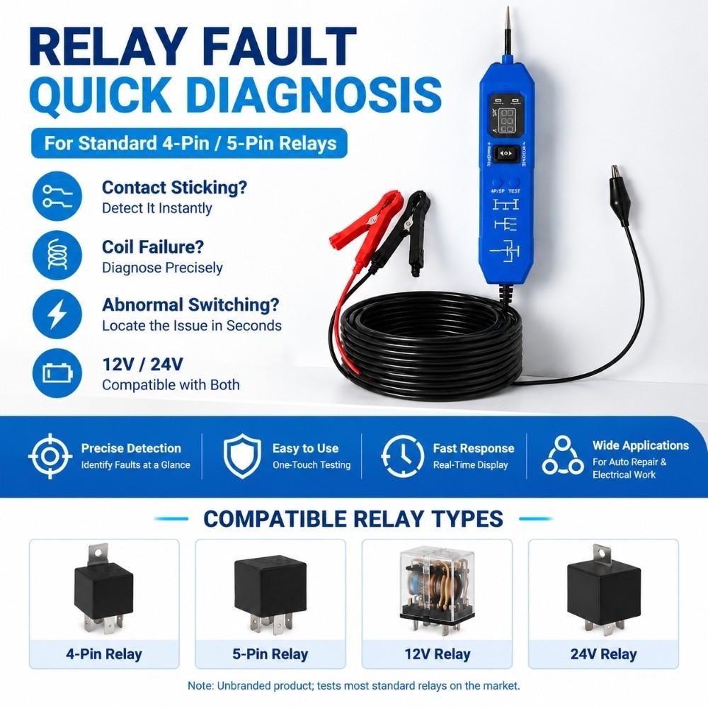 LED Digital Display Circuit Tester 3.5-36V Power Probe Portable Auto Test Pen Automotive Repair
