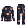 Men's Halloween Pajama Set Long Sleeve Long Pants with Crotch Buttons and Elastic Drawstring Waist