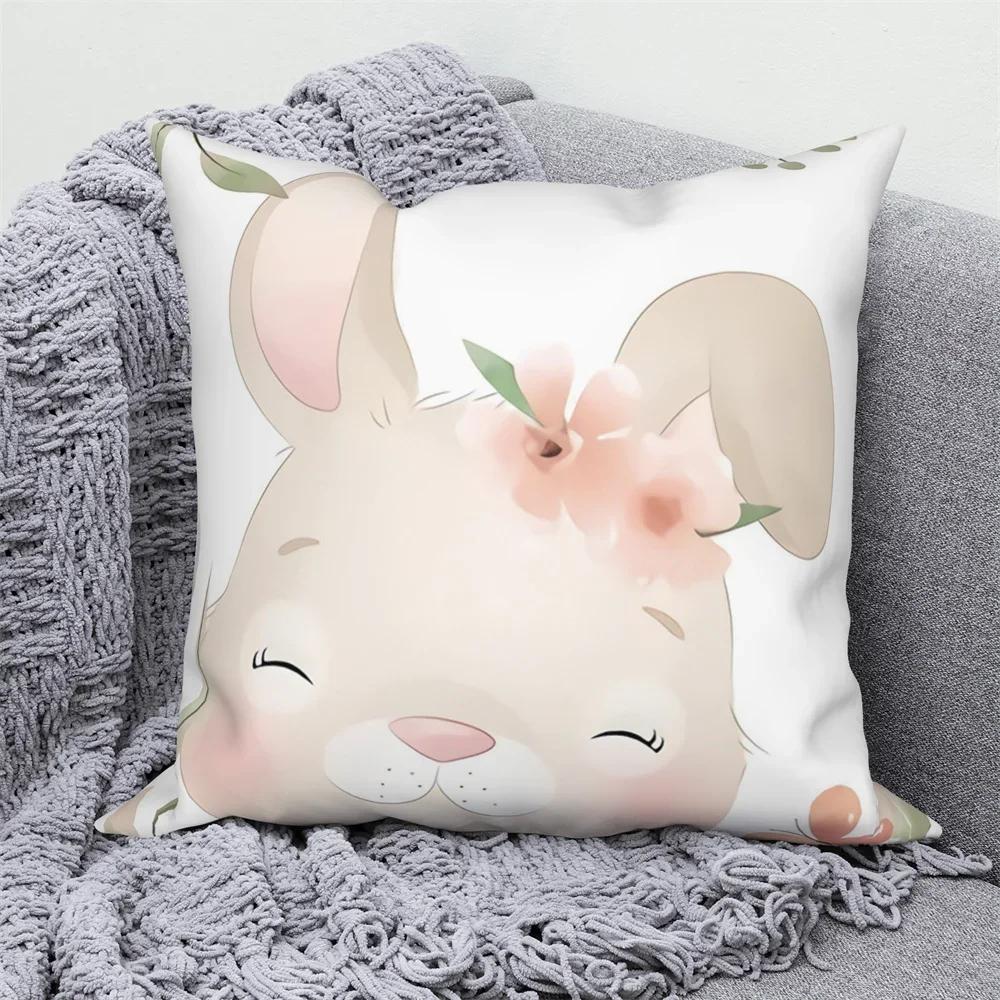 Niedlicher Cartoon Tierdruck Muster Kissenbezug Zuhause Wohnzimmer Sofa Dekoration Quadratisches Polyester Kissen