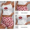 Women's Two-Piece Printed Pajama Set Women's Round Neck Suspender Top and Elastic Waist Printed Shorts Casual Pajama Set
