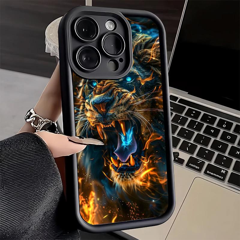 Lion Male Man King Phone Case for iPhone 16 17 Air 16E 15 Pro Max 14 Plus 13 12 Mini Capa Soft Shell Silicone Funda