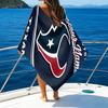 Custom Name Beach Towel Basketball Texans Logo Beach Towel, Soft Microfiber, Gift for Her/Him, Birthday, for Pool, Beach, Travel, Fan Gifts