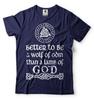 Men's Wolf of Odin Lamb of God Funny Tee Shirt Warrior Viking Gift Shirt for Him