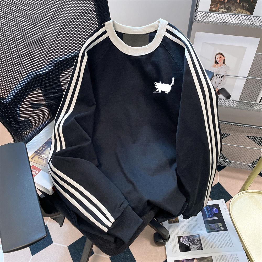 

Корейская спортивная толстовка в стиле ретро 2024: Повседневный, Свободный, Стройнящий, Универсальный Осенний Модный M