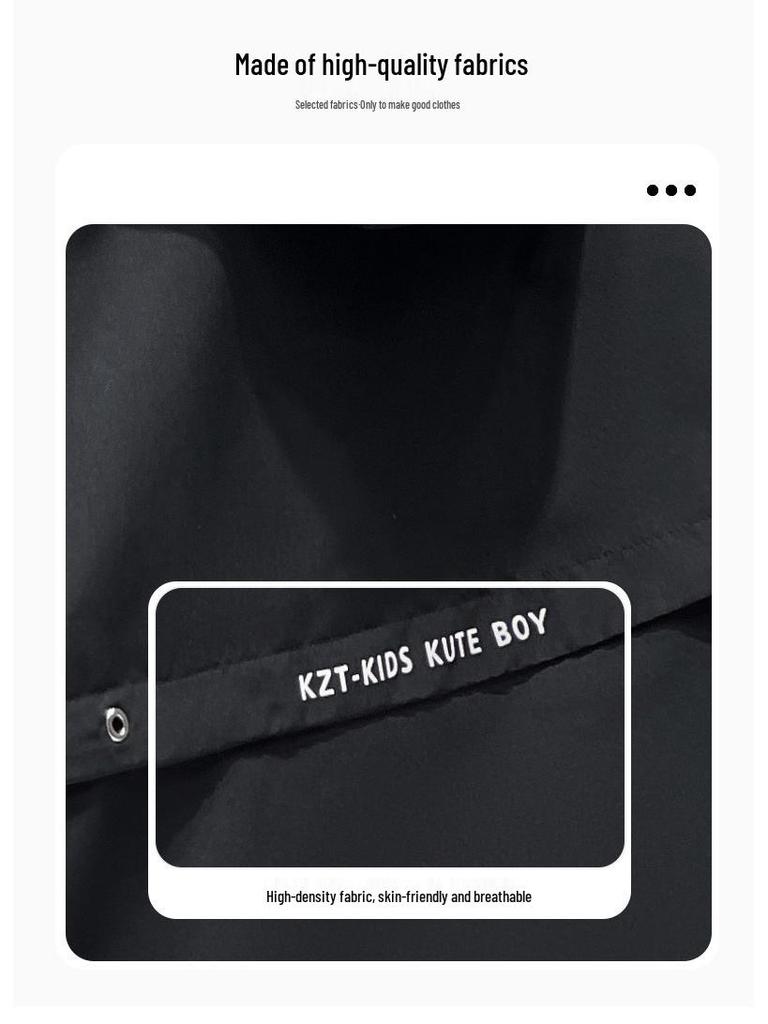 Boys' 2025 Spring/Autumn Windbreaker: Fashionable & Windproof Thin Jacket for Big Kids