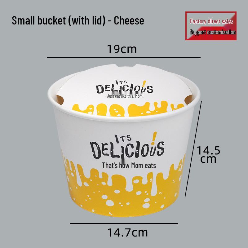 Snack Platter Box: Small Snacks & Fried Chicken Family Bucket with Four-Compartment Round Plate