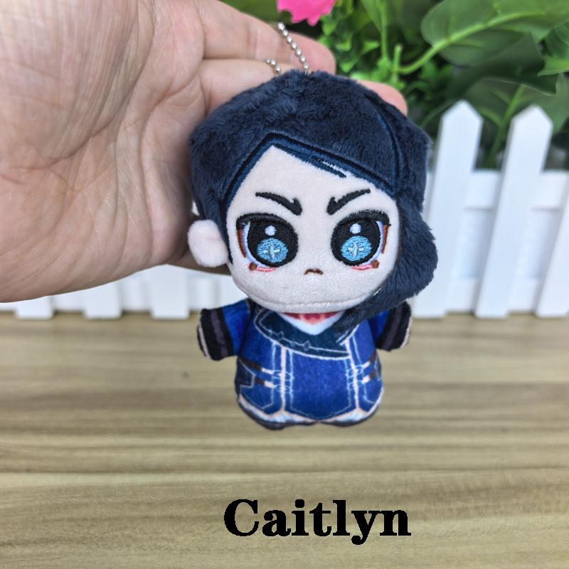 10cm Niedliche Cosplay Anime Spiel Pulver Jinx / Maschinenbote Viktor / Caitlyn Kiramman Plüschtiere Schlüsselanhänger Plüschtier Puppe About 10cm white