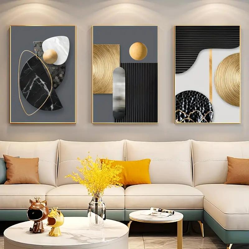 3pcs Canvas Poster Abstract Geometry Art Beautiful Marble Art Simple Design Decoration Gift for Friend Living Room Bedroom Decor