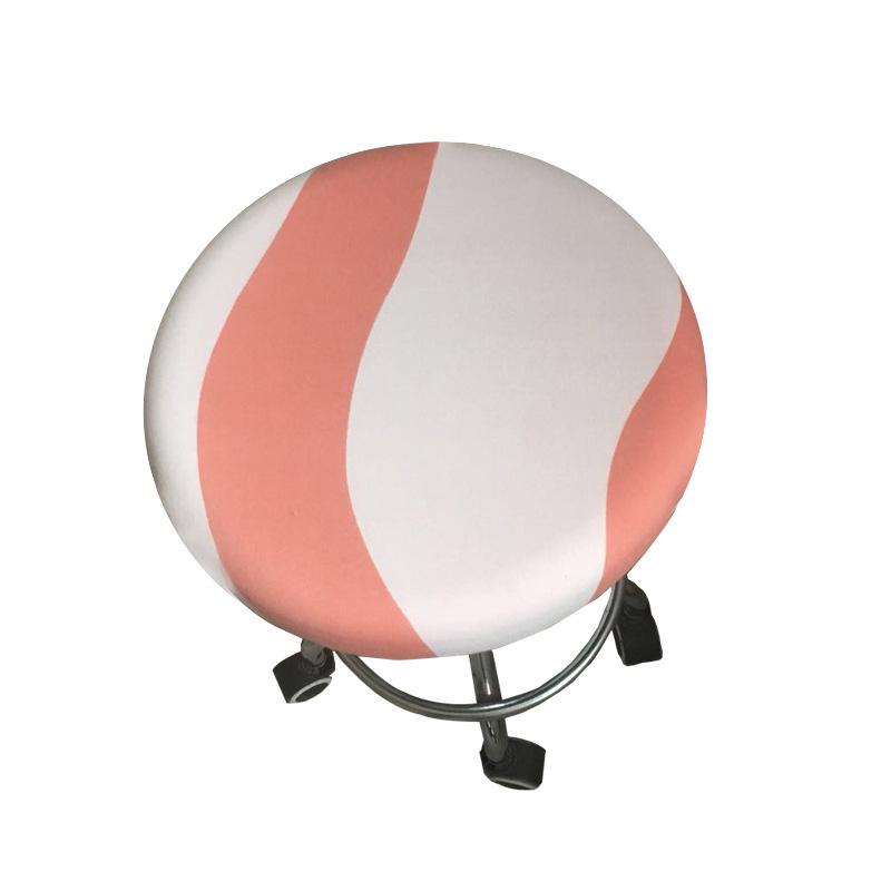 LIUXDIV Rundt Stoltrekk Barstoltrekk Elastisk Setetrekk Hjemmestol Slipcover Blomstertrykt Husholdningsartikler Rund Krakk