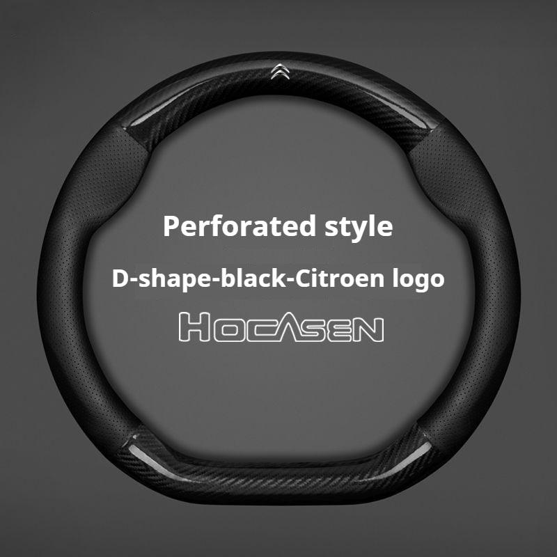 Kohlefaser-Leder-Lenkradabdeckung Für Citroen C1 C2 C3 C4 C5 C6 C4L Berlingo Picasso Aircross Sega Ely See Zubehör aik256