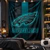 Wall Hanging Tapestry Philadelphia Eagles Print Cloth for Living Room Bedroom Home Decor