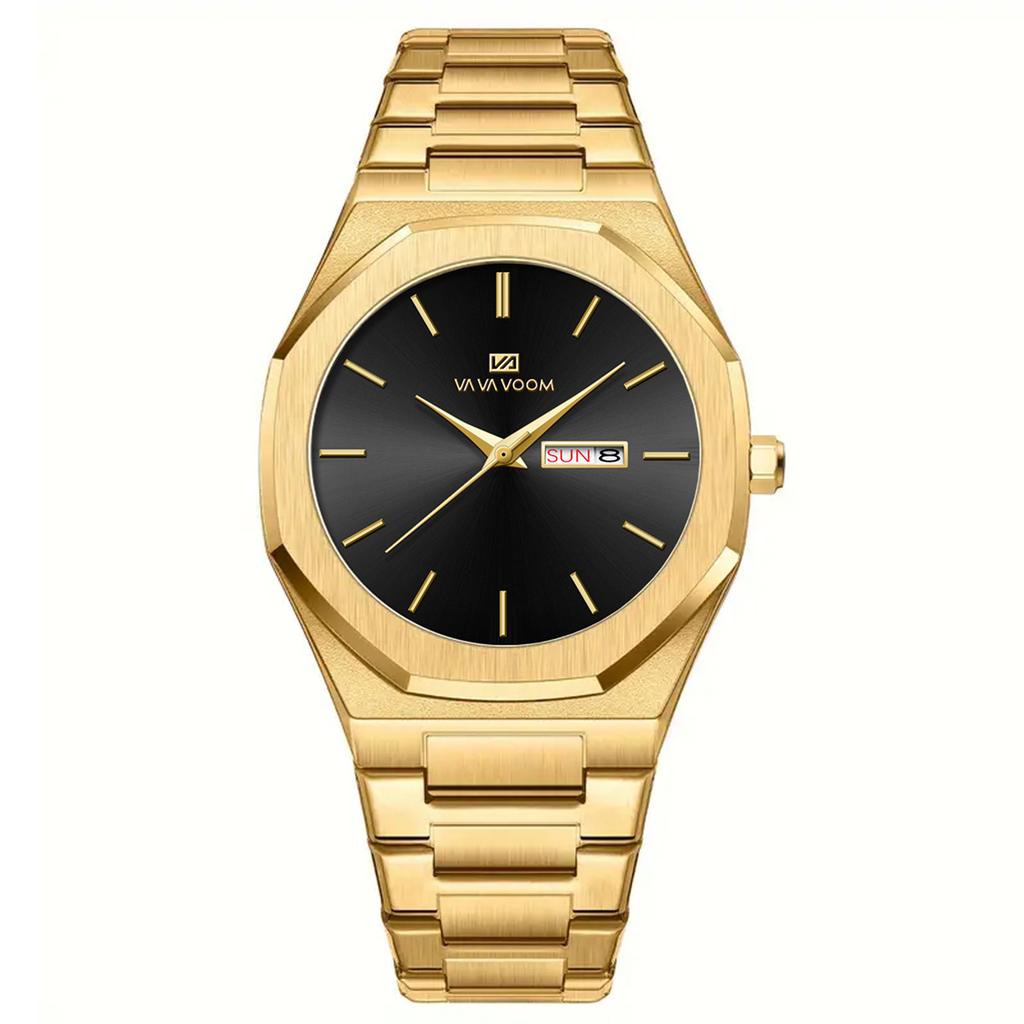 Reloj Hombre Men Business Watch Black Stainless Steel Fashion Week Quartz Movement 42mm 3Bar Waterproof Clock Men Sports Watches