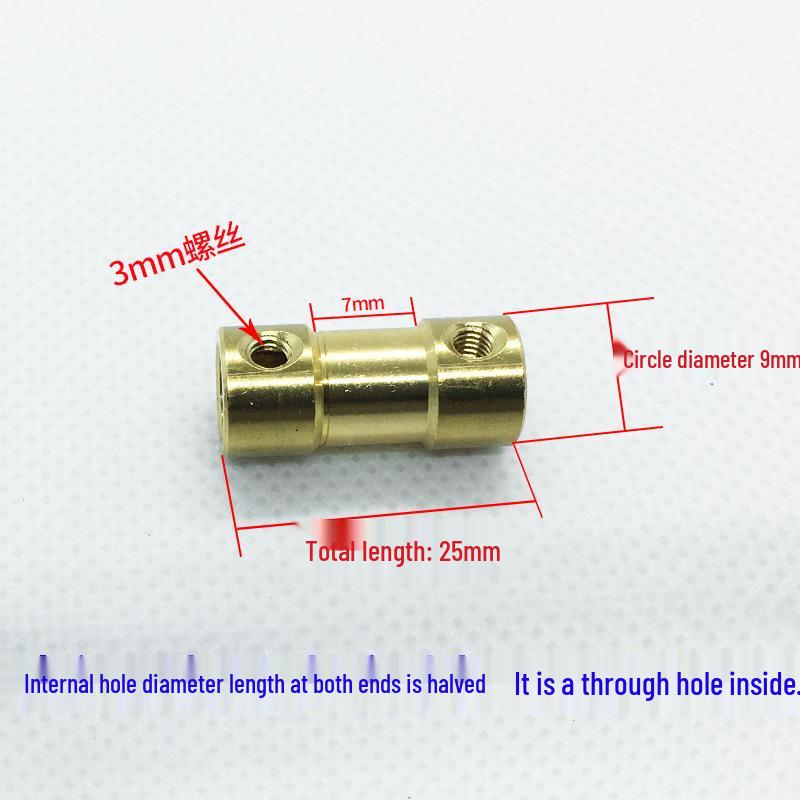 Brass Motor Shaft Extension Reducer Coupler: 2/2.3/3/3.17/4/5/6mm Sizes