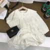 Ensemble Robe Florale d'Automne pour Filles Coréennes et Gilet à Bordure en Dentelle