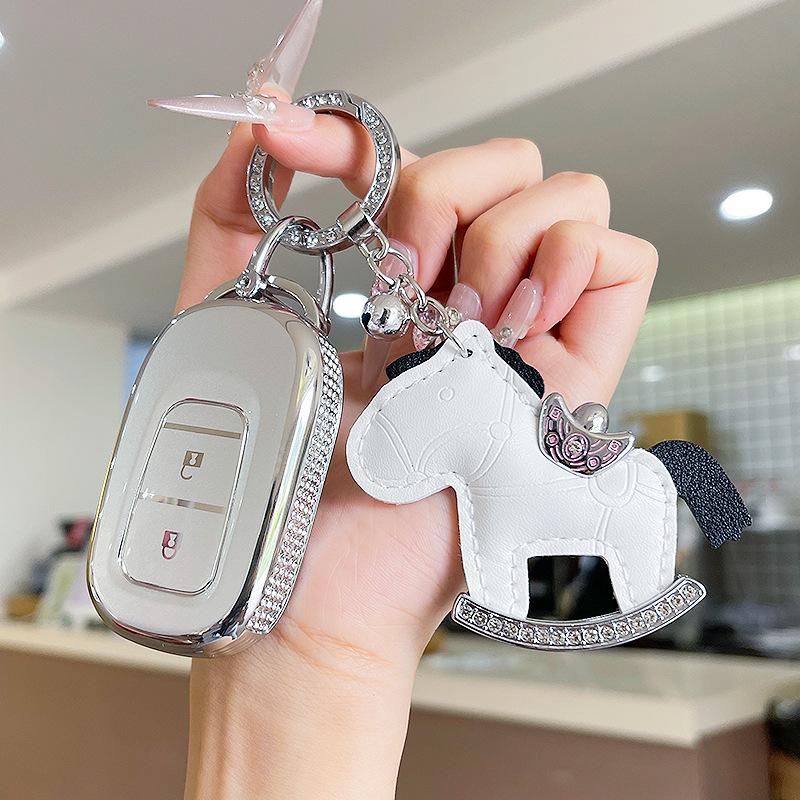 Premium Women's Car Key Case for Honda Accord, Civic, CR-V, Fit, Odyssey, Vezel, Lingpai, and XR-V