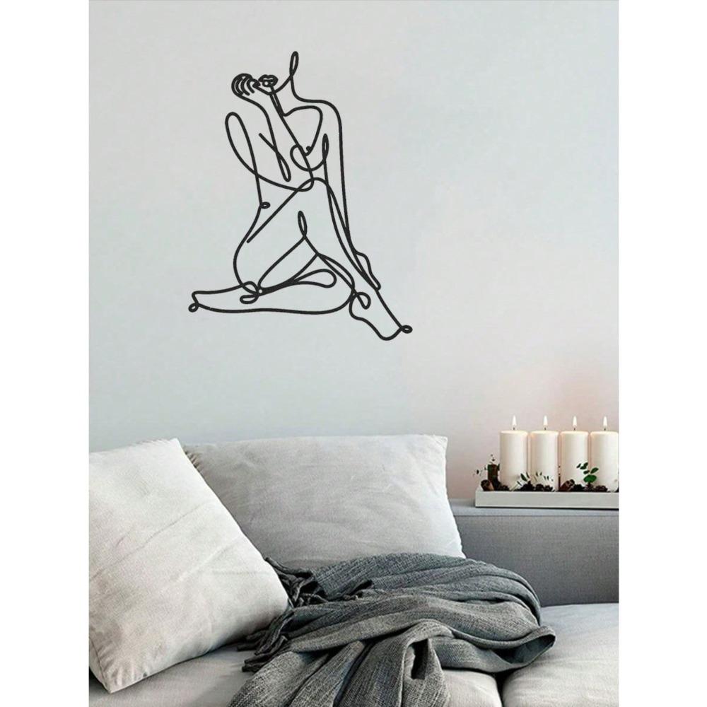 Minimalist Wire Female Body Silhouette Abstract Metal Wall Art Sculpture Home Decor