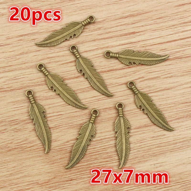 3-50pcs Alloy Metal Feather Charms Pendant for Necklace Keychain Earrings DIY Jewelry Making Accessories Findings