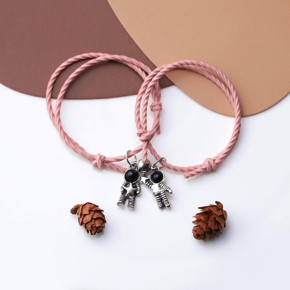 Band Couple Bracelet Magnet Paired Rubber for Lovers Distance Bracelet Women Men Braided String Bracelet Friendship Jewelry Gift