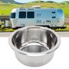 Round RV Sink Stainless Steel Kitchen Bar Single Bowl Sink with 40mm Drainage for Boat Caravan Campi