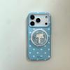 Ins Polka Dot Magnetic Suction Bracket Personalized Coconut Bracket Apple 17promax Mobile Phone Case Is Suitable for 16pro Double Layer