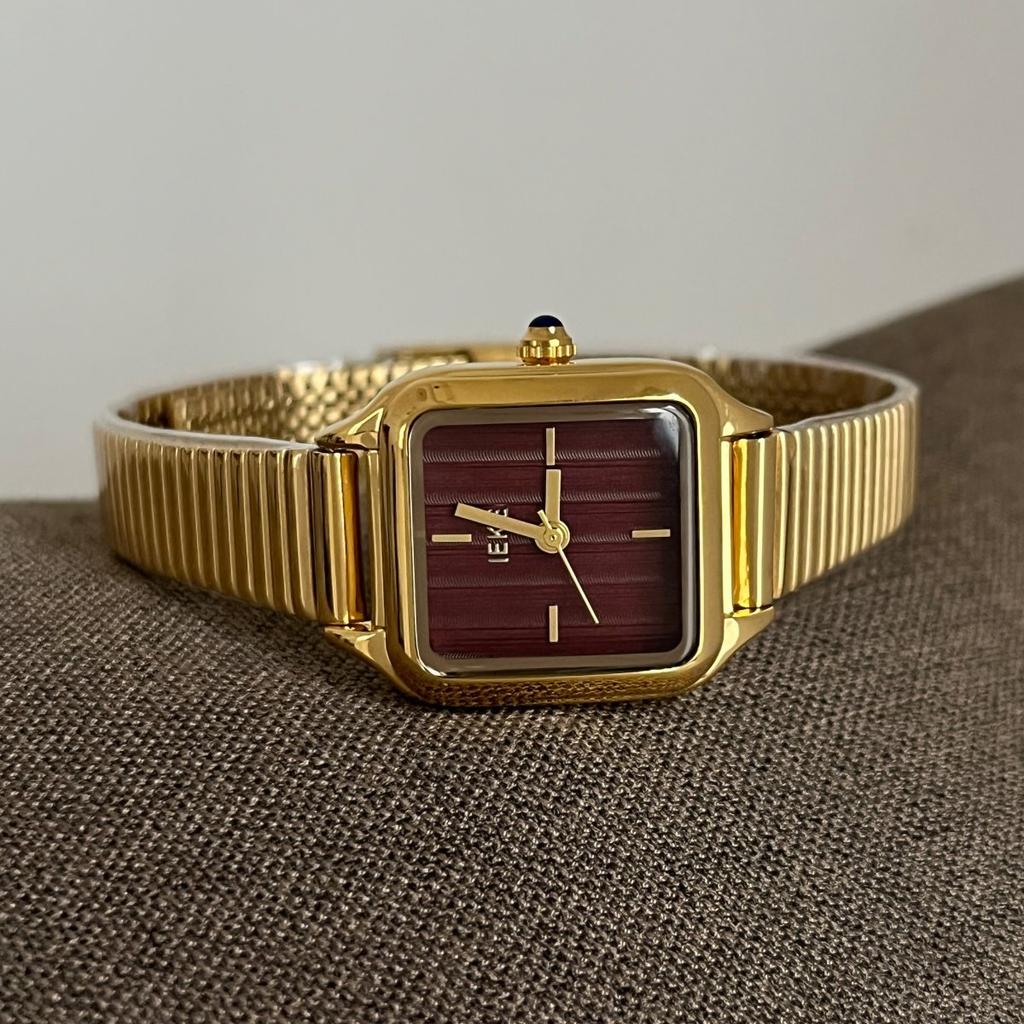 New Luxury Gold ChainVintageWatchFor Women Minimalist And StylishDesign Quartz Wristwatch Women'S Fashion Watch, Women'S Jewelry